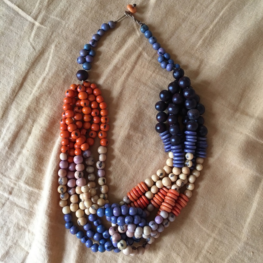Anthropologie African Seed Statement Necklace